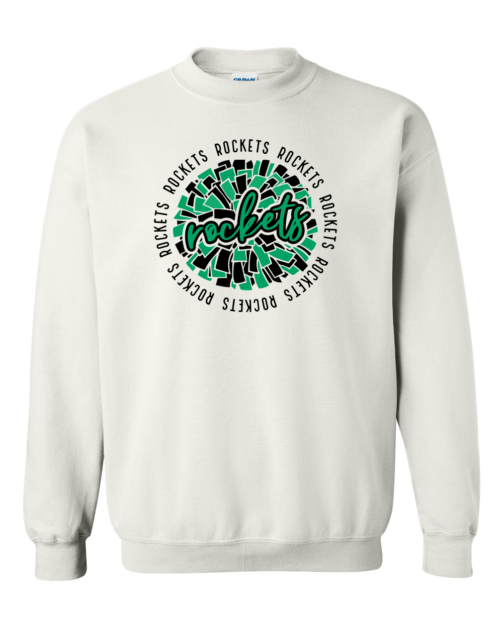 Rock Falls Rockets Repeating Cheer Crewneck Sweatshirt | RFHS Spirit Wear