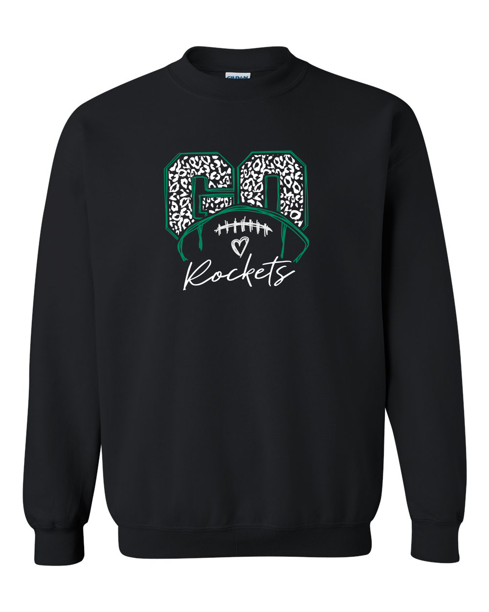 Go Rock Falls Rockets Cheetah Football Crewneck Sweatshirt | RFHS Spirit Wear