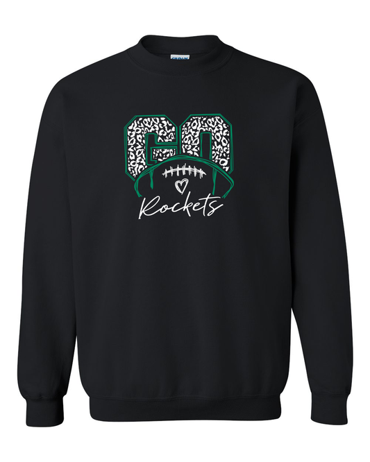 Go Rock Falls Rockets Cheetah Football Crewneck Sweatshirt | RFHS Spirit Wear