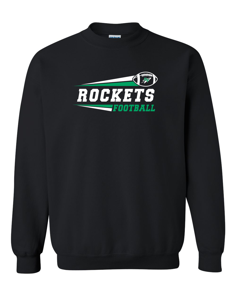 Rock Falls Rockets Flying Football Crewneck Sweatshirt | RFHS Spirit Wear