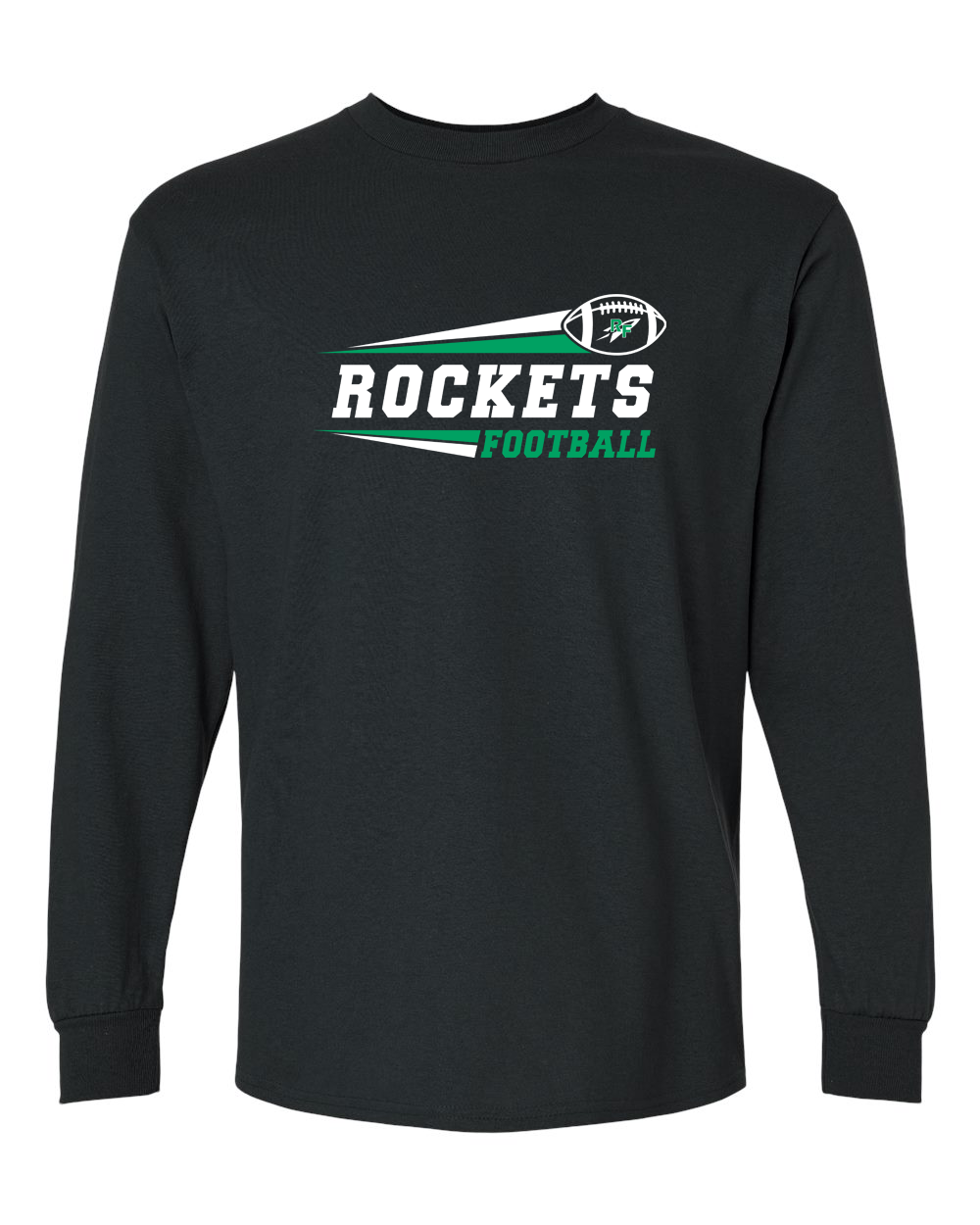 Rock Falls Rockets Flying Football Long Sleeve Shirt | RFHS Spirit Wear