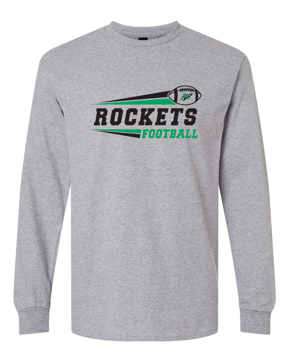 Rock Falls Rockets Flying Football Long Sleeve Shirt | RFHS Spirit Wear