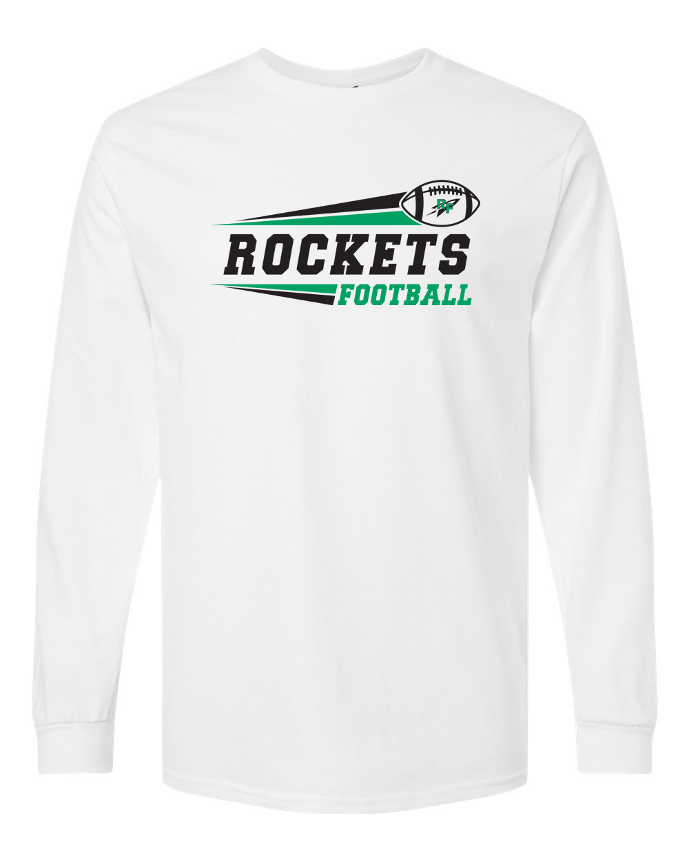 Rock Falls Rockets Flying Football Long Sleeve Shirt | RFHS Spirit Wear