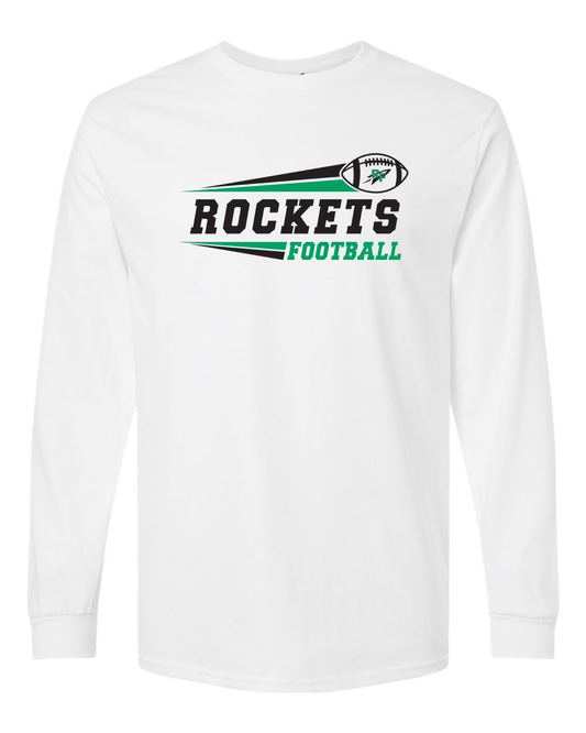 Rock Falls Rockets Flying Football Long Sleeve Shirt | RFHS Spirit Wear