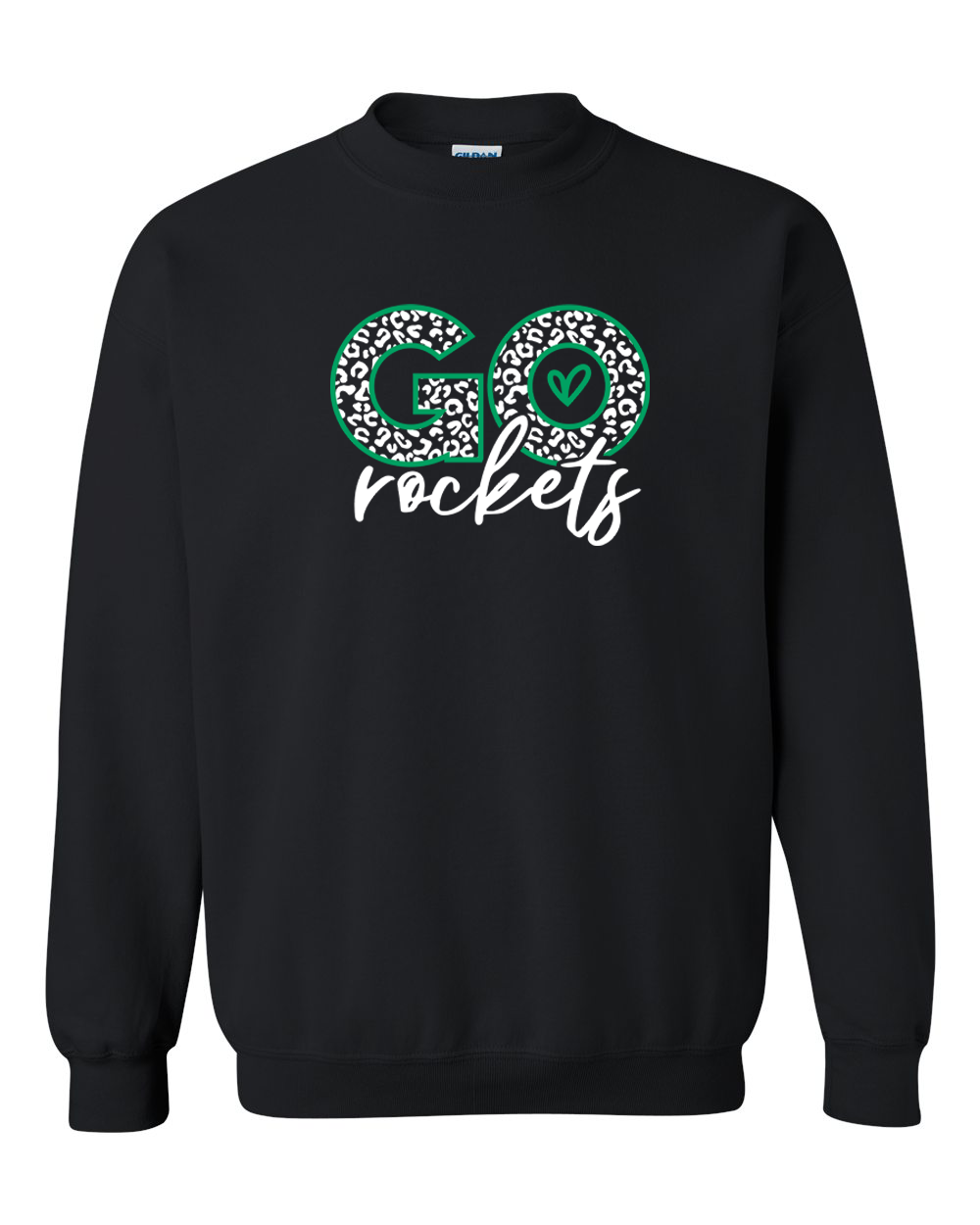 Go Rockets Rock Falls Cheetah Print Crewneck Sweatshirt | RFHS Spirit Wear