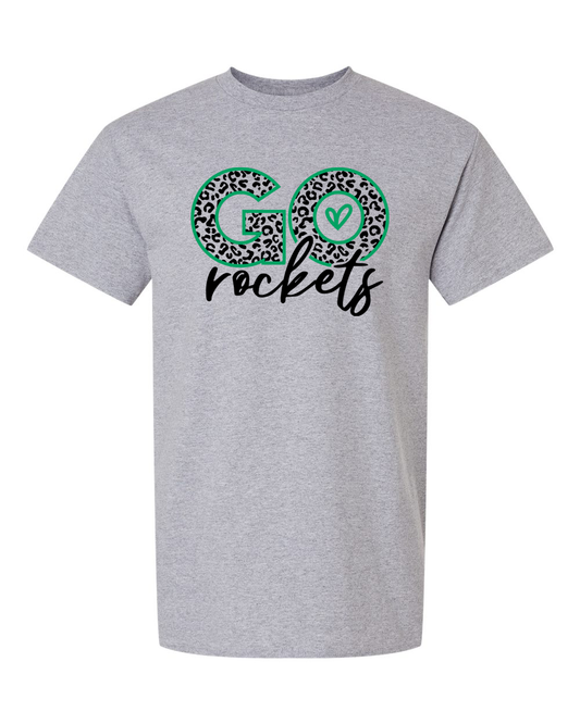 Go Rockets Rock Falls Cheetah Print T-Shirt | RFHS Spirit Wear