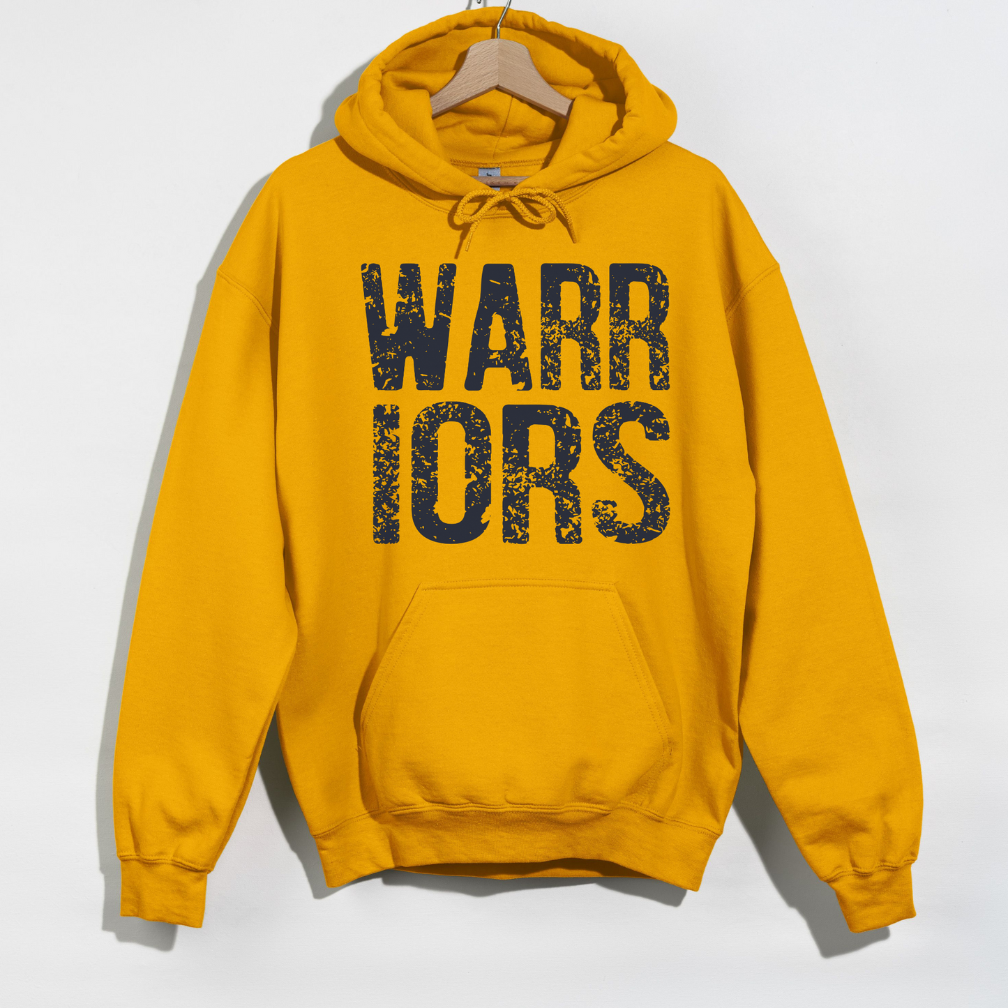 Warriors Hoodie – Distressed Lettering Design | Sterling Spirit Wear