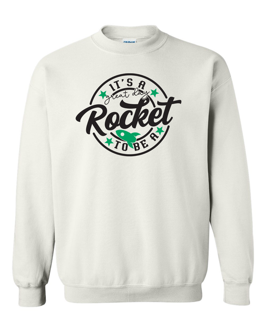 It's a Great Day to Be a Rocket Rock Falls Crewneck Sweatshirt | RFHS Spirit Wear