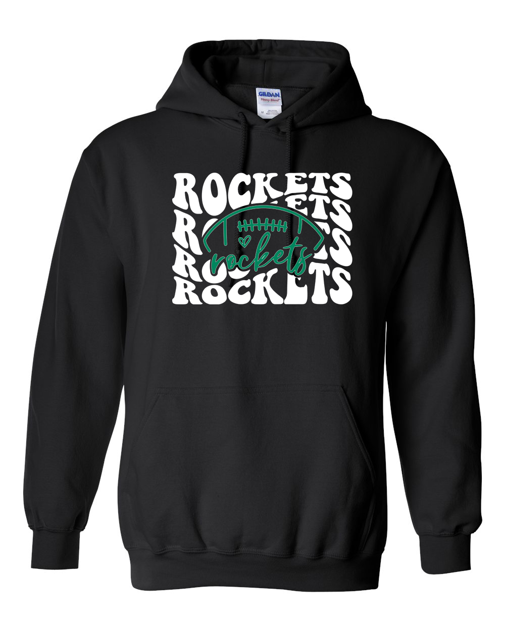 Rock Falls Rockets Football Groovy Repeating Hoodie | RFHS Spirit Wear