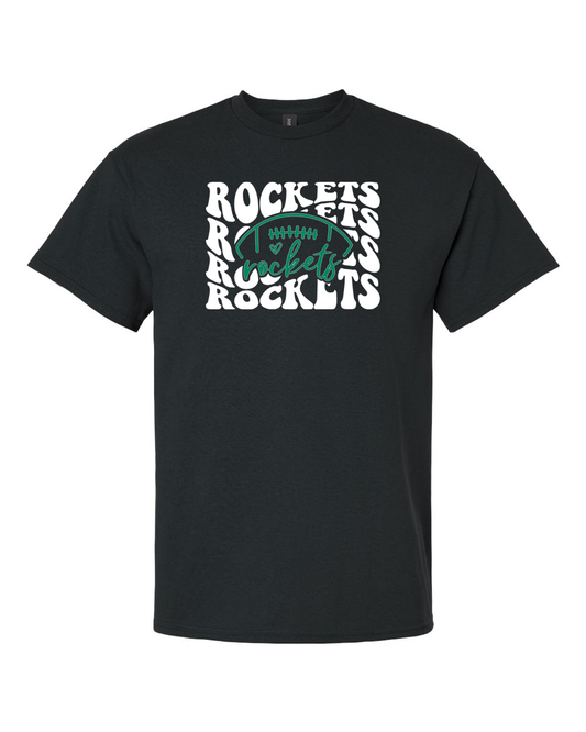 Rock Falls Rockets Football Groovy Repeating T-Shirt | RFHS Spirit Wear
