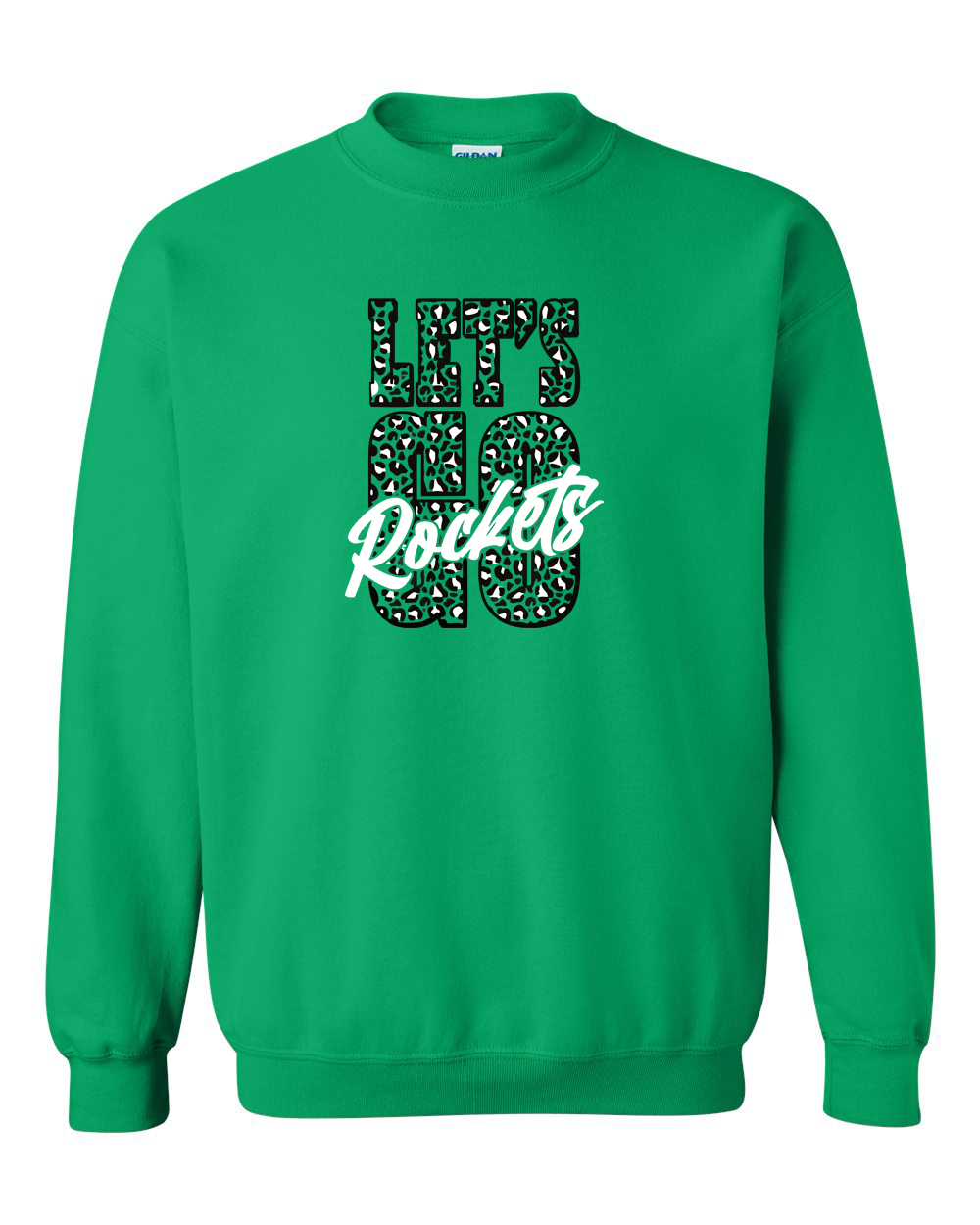 Cheetah Let's Go Rockets Rock Falls Crewneck Sweatshirt | RFHS Spirit Wear