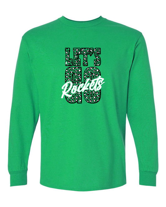 Cheetah Let's Go Rockets Rock Falls Long Sleeve Shirt | RFHS Spirit Wear