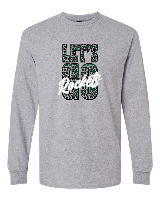 Lets Go Rockets Cheetah Long Sleeve Shirt | RFHS Spirit Wear