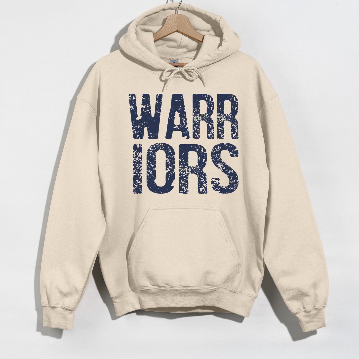 Warriors Hoodie – Distressed Lettering Design | Sterling Spirit Wear