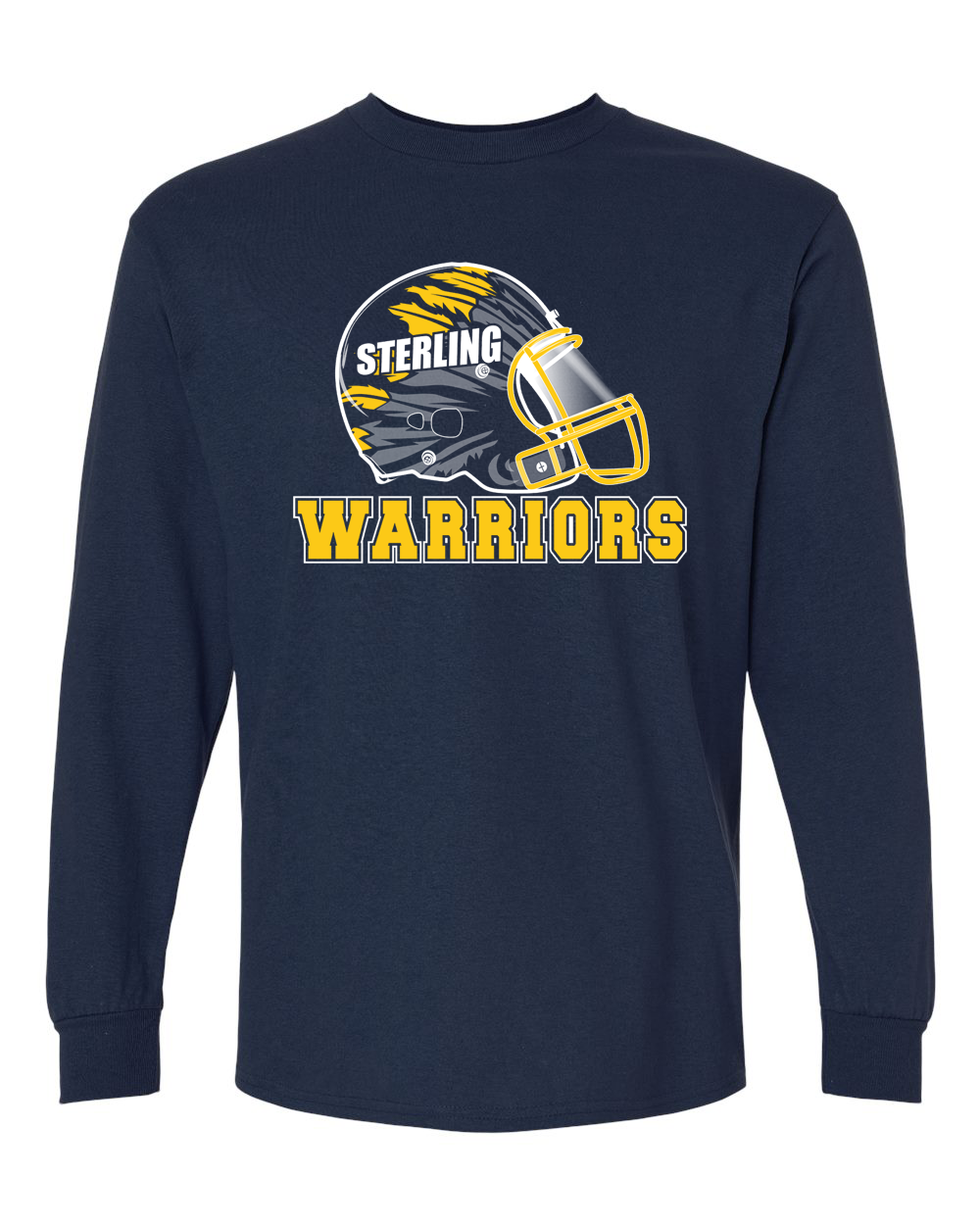 Sterling Warriors Football Helmet Long Sleeve Shirt | SHS Spirit Wear